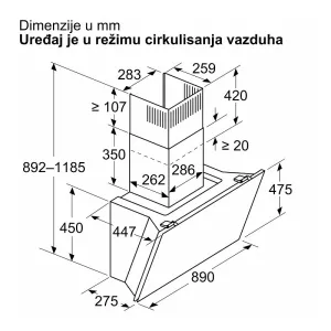 Bosch dekorativni aspirator DWK91LT60