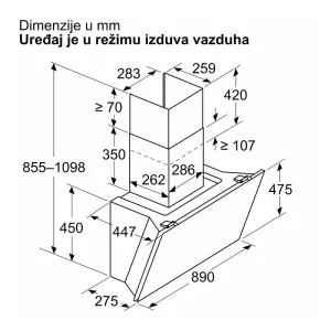 Bosch dekorativni aspirator DWK91LT60