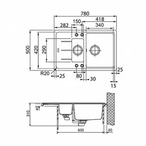 Franke sudopera Basis BFG 651-78 114.0301.368 