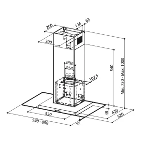 Eurolux-Faber aspirator GLASSY EG10 A90