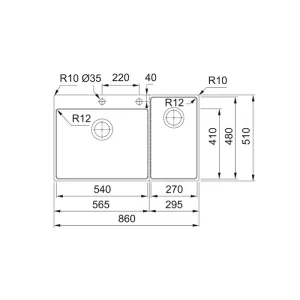 Franke sudoperaBox Center BWX 220-54-27 desna 127.0538.259