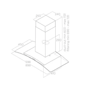 Elica dekorativni aspirator REEF IX/A/60