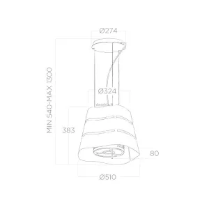 Elica ostrvski aspirator WAVE IX/F/51