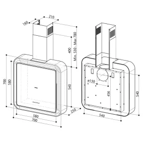 Faber dekorativni aspirator PYANA NAUTILUS BN/BK A70