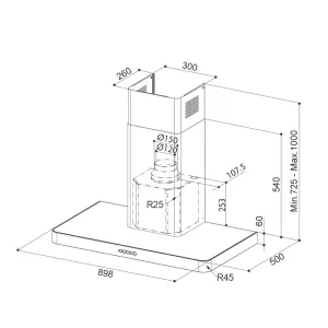 Faber dekorativni aspirator T-LIGHT EV8+ WH MATT A90