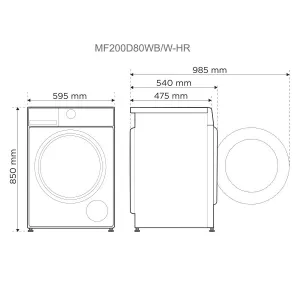 Midea mašina za pranje i sušenje MF200D80WB/W-HR