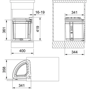 Franke sorter za otpad Pivot 121.0307.563