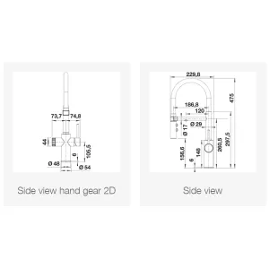 Blanco slavina Catris-S Flexo FIlter PVD Steel 526706