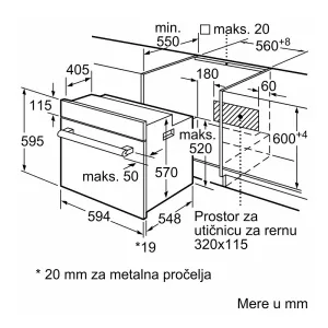 Bosch ugradna rerna HBF154ES0