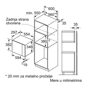 Bosch ugradna mikrotalasna rerna BFL520MB0