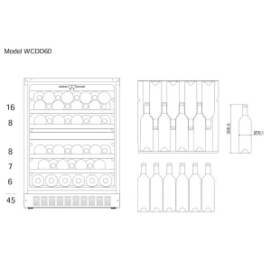 mQuvée podpultna vinska vitrina WineCave 780 60D WCD60AB-780