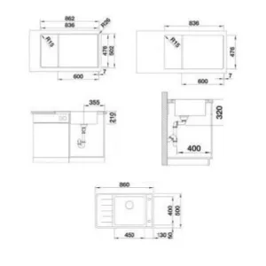 Blanco sudopera ANDANO XL 6S-IF COMP LH 523002