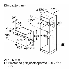 Bosch ugradna rerna HBG536ES4