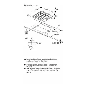 Bosch ugradna plinska ploča PBP6B5K80