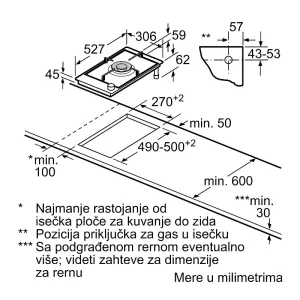 Bosch ugradna plinska ploča PRA3A6I10
